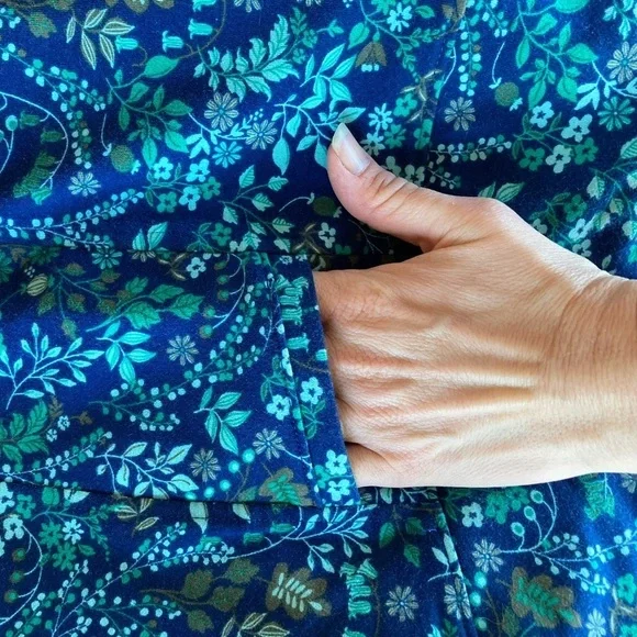 Talbots Blue/Green Flora‎ lFunnel Neck Pullover/Jogger/Loungewear (Size S/XS) - Picture 12 of 12